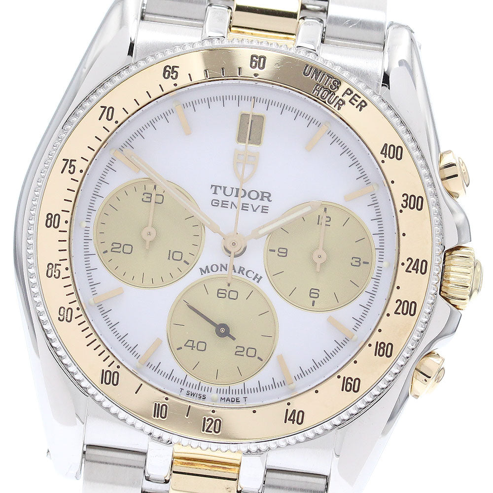 TUDOR Monarch 15903 Chronograph YG2 tone White gold Dial Quartz Men's_870660