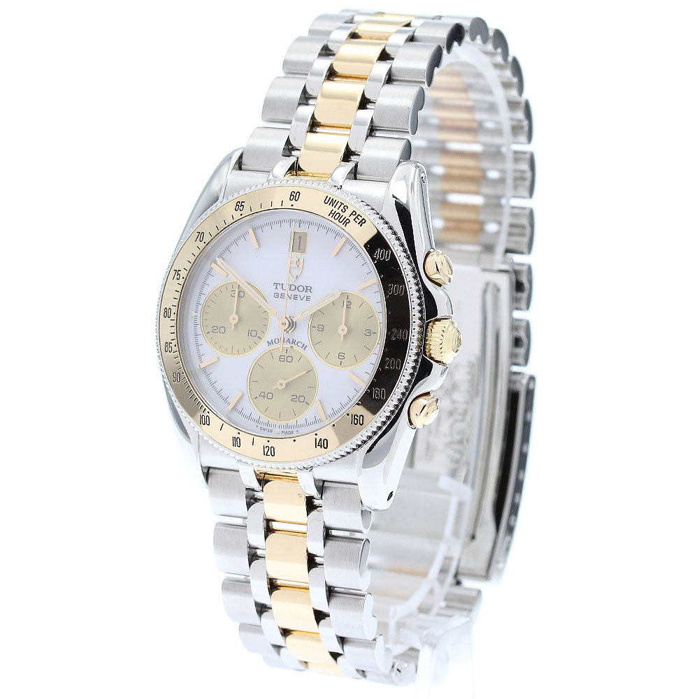 TUDOR Monarch 15903 Chronograph YG2 tone White gold Dial Quartz Men's_870660