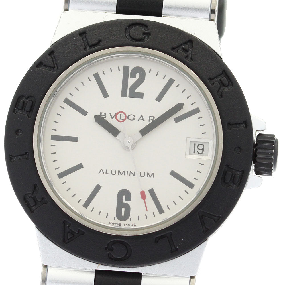 BVLGARI aluminum AL32TA Date Silver Dial Quartz Boy's Watch_870661