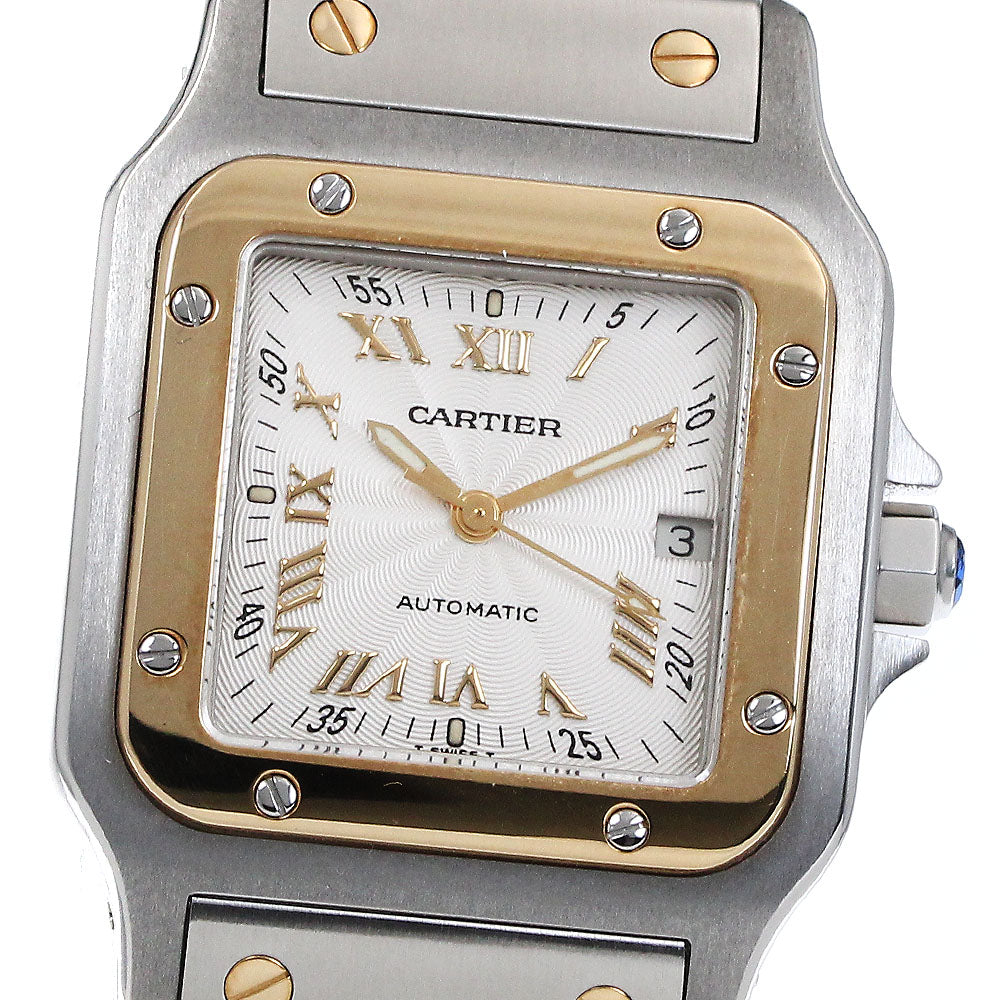 CARTIER Santos Galbe LM W20041C4 Date Silver Dial Automatic Men's Watch_870691