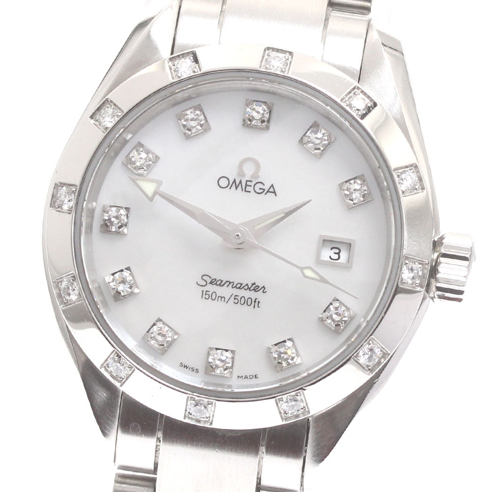 OMEGA Seamaster Aqua Terra 2575.75 11P Diamond Date Quartz Ladies Watch_870790