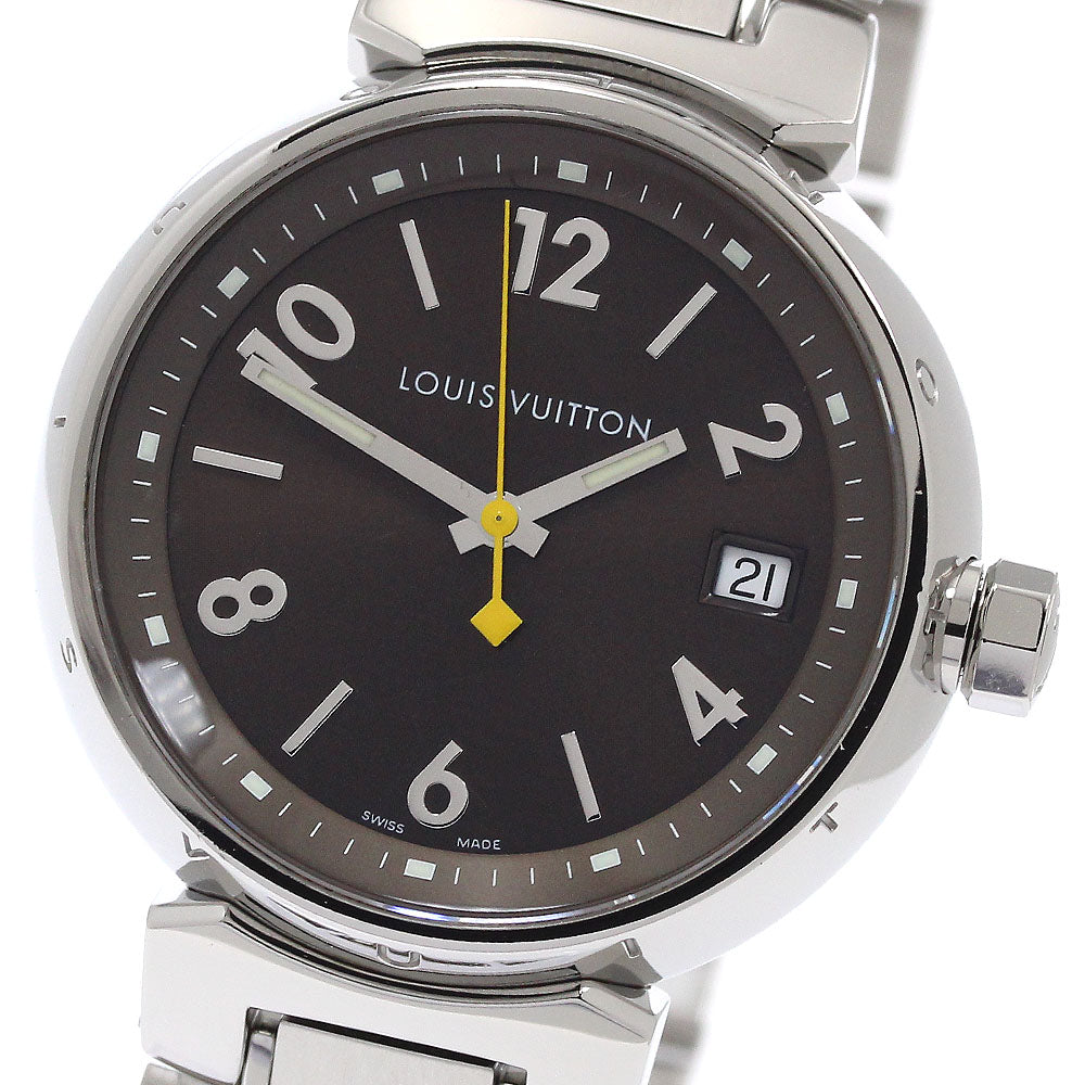 LOUIS VUITTON Tambour Q1311 Date Brown Dial Quartz Ladies Watch_870791