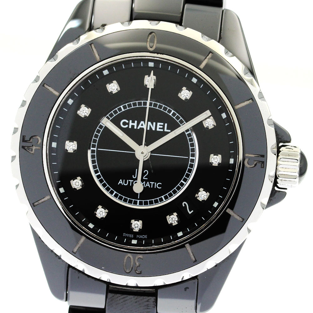 CHANEL J12 38mm H1626 Black ceramic 12P diamond Automatic Men's Watch_870796