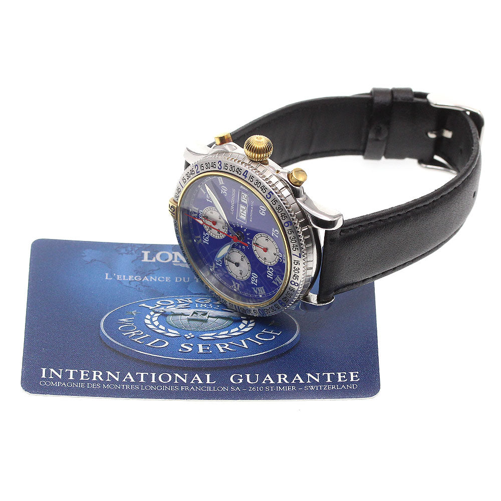 LONGINES Lindberg L2.618.4 Day-Date Chronograph Blue Dial Automatic Men's_870821