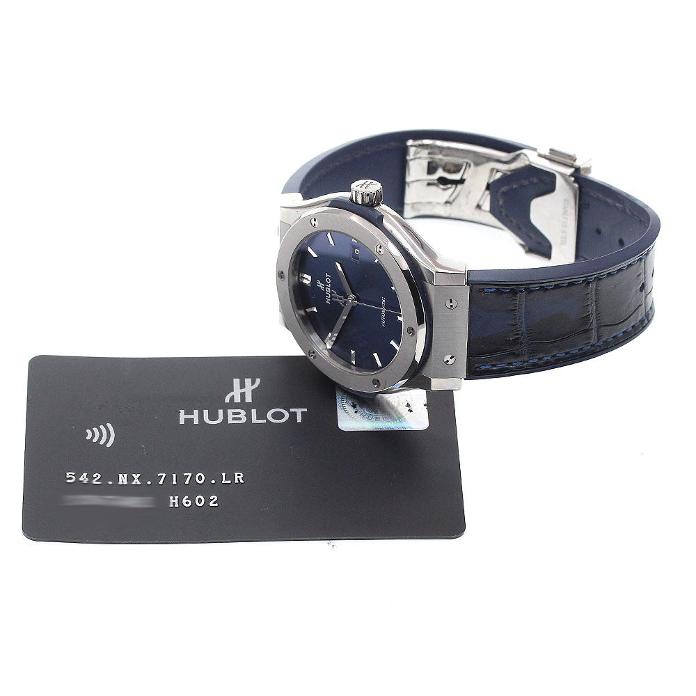 HUBLOT Classic Fusion Titanium 542.NX.7170.LR Date Navy Dial Automatic Men's Watch_870850