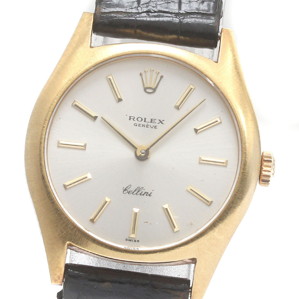 ROLEX Cellini 3800 K18YG Cal.1601 Silver Dial Hand Winding Ladies Watch_870910