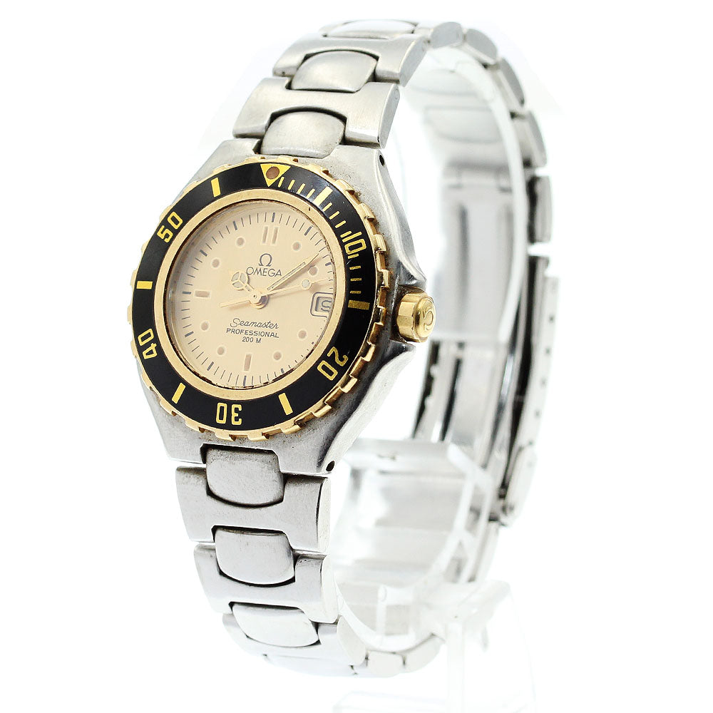 OMEGA Seamaster200 Date gold Dial Quartz Ladies Watch_871176