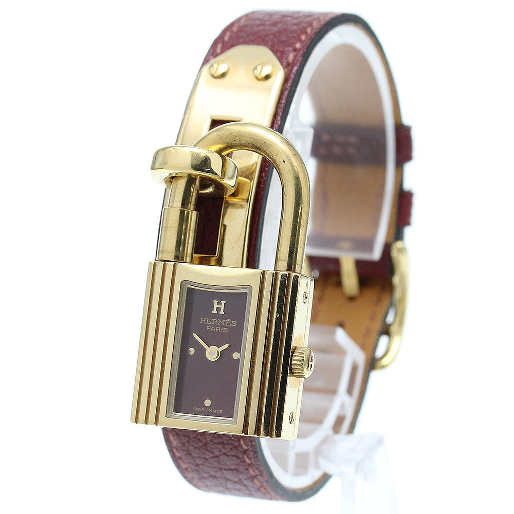 HERMES Kelly watch Wine-red Dial Quartz Ladies Watch_871264
