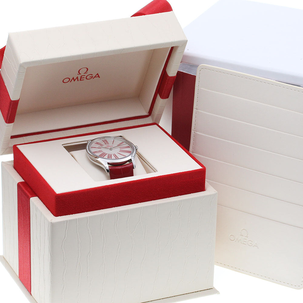 OMEGA De Ville Tresor 428.18.36.60.04.002 Diamond Bezel Silver Dial Quartz Boy's Watch_871267