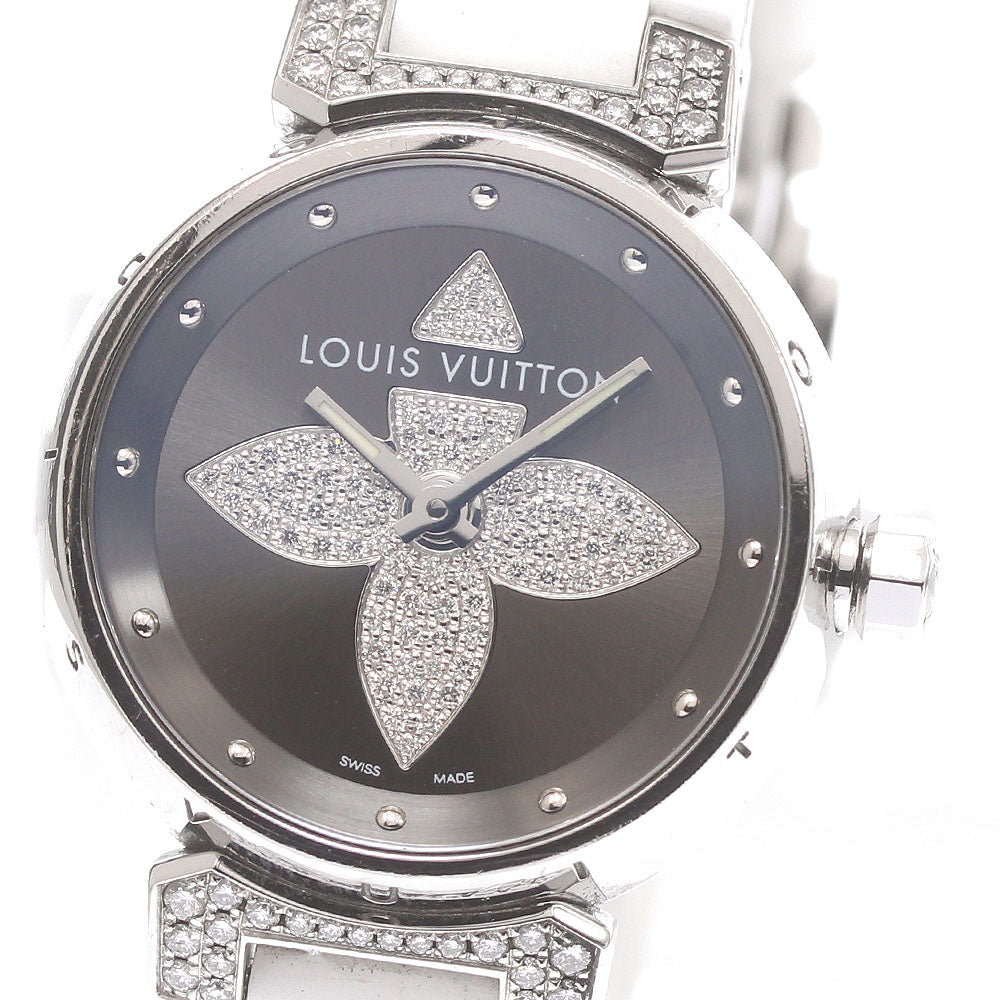 LOUIS VUITTON Tambour Forever Q121F diamond gray Dial Quartz Ladies Watch_871285