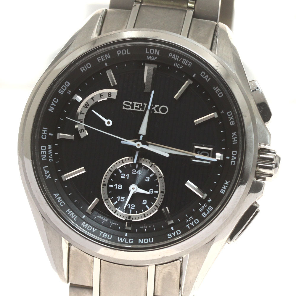 SEIKO Brights SAGA287/8B63-0AV0 Day-Date Solar Powered Radio Men's Watch_871295
