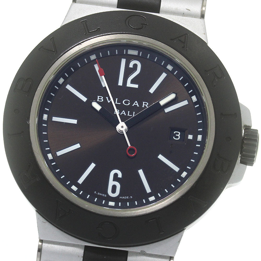 BVLGARI aluminum AL44TA Date black Dial Automatic Men's Watch_871316