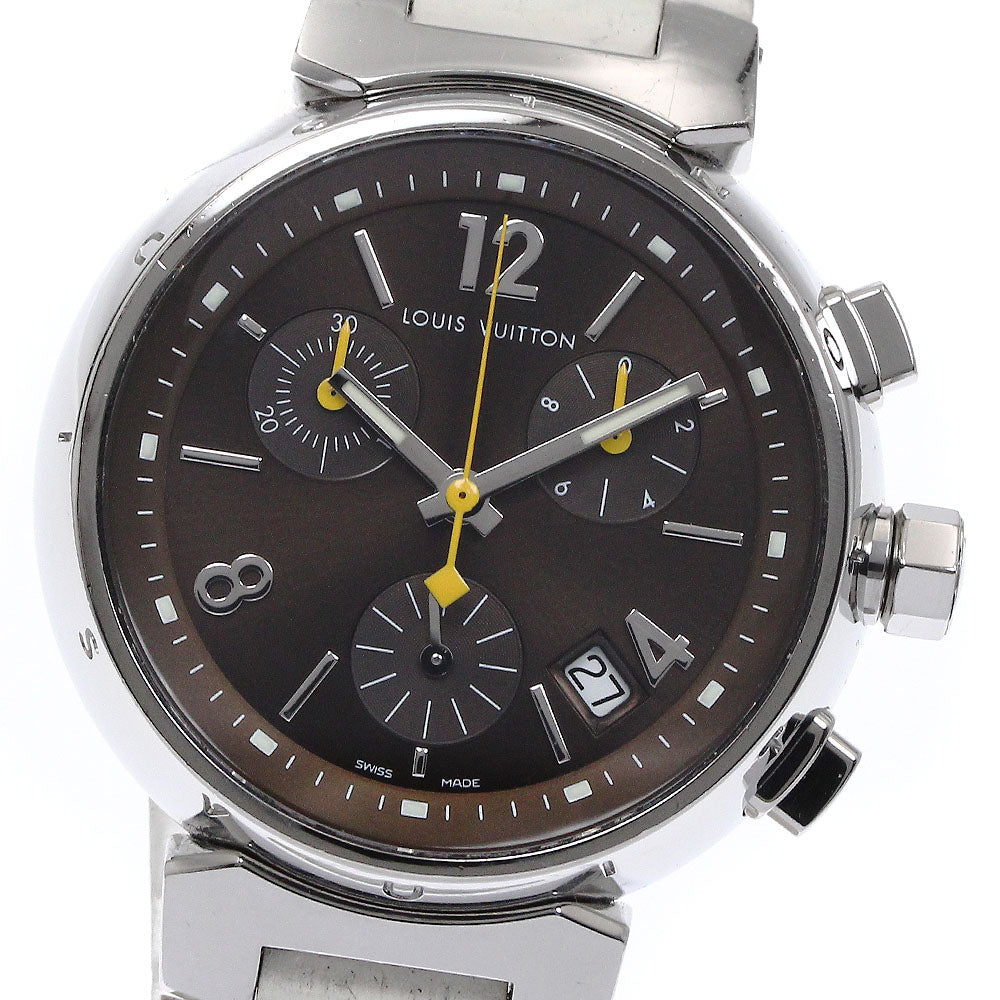 LOUIS VUITTON Tambour Q1321 Chronograph Brown Dial Quartz Boy's Watch_871318