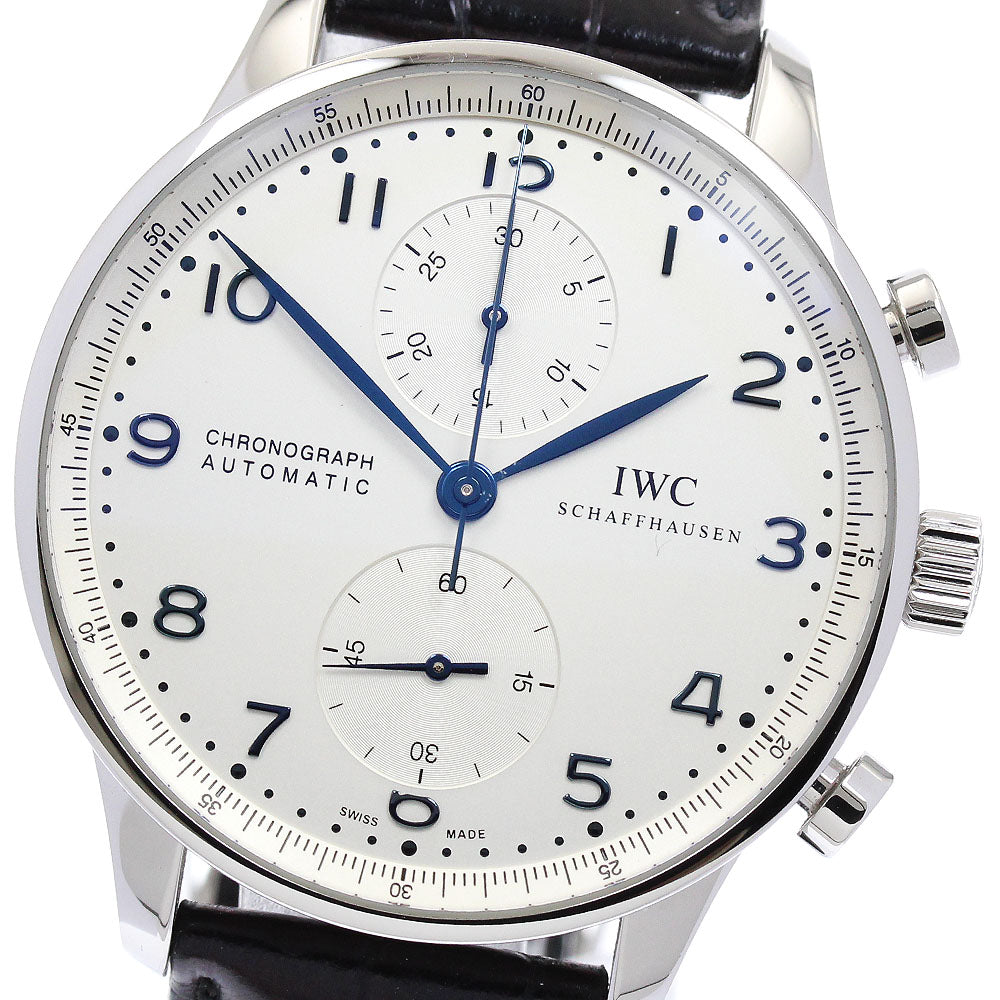 IWC SCHAFFHAUSEN Portuguese IW371446 Chronograph Silver Dial Automatic Men's Watch_871327