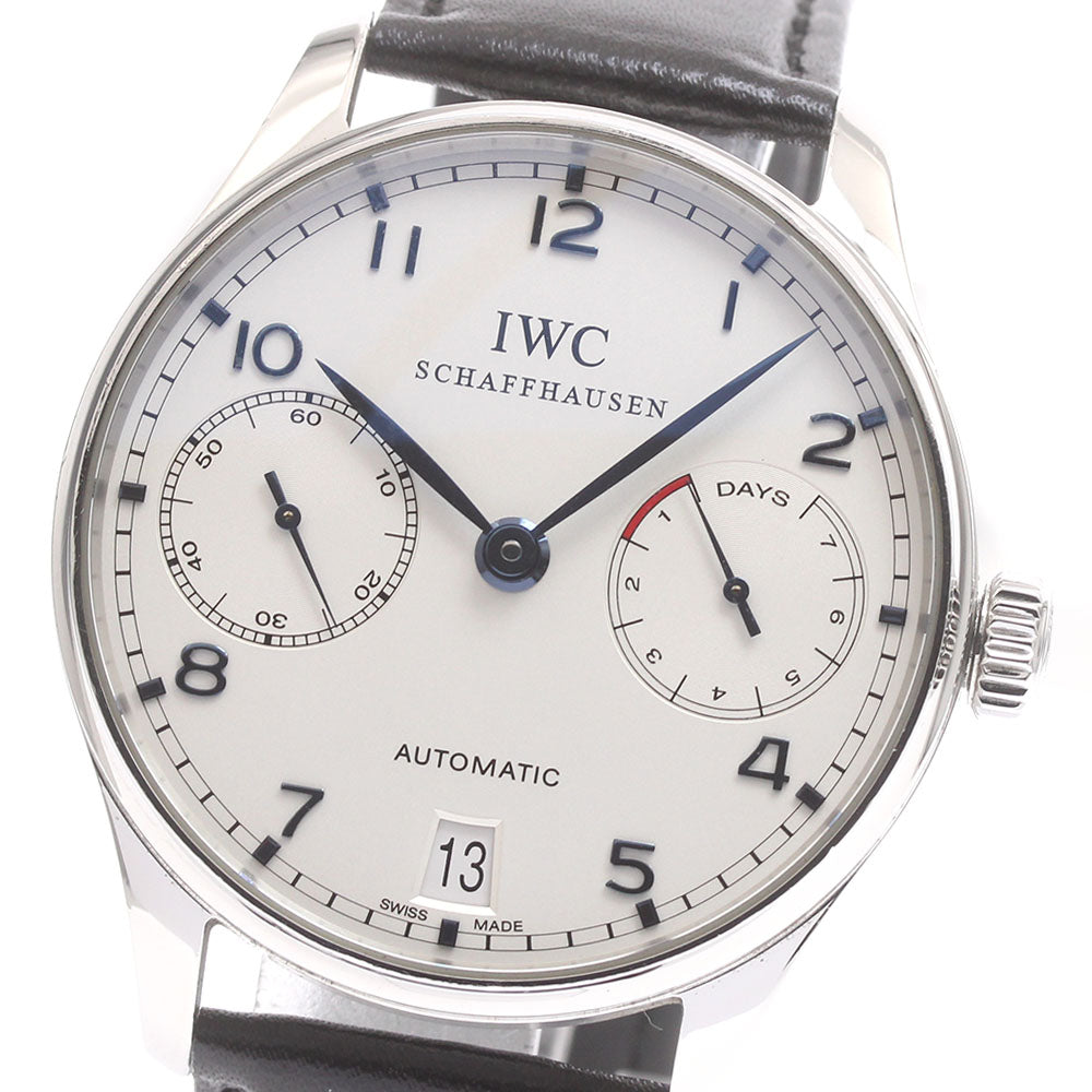 IWC SCHAFFHAUSEN Portugese IW500705 7 Days Silver Dial Automatic Men's_871335