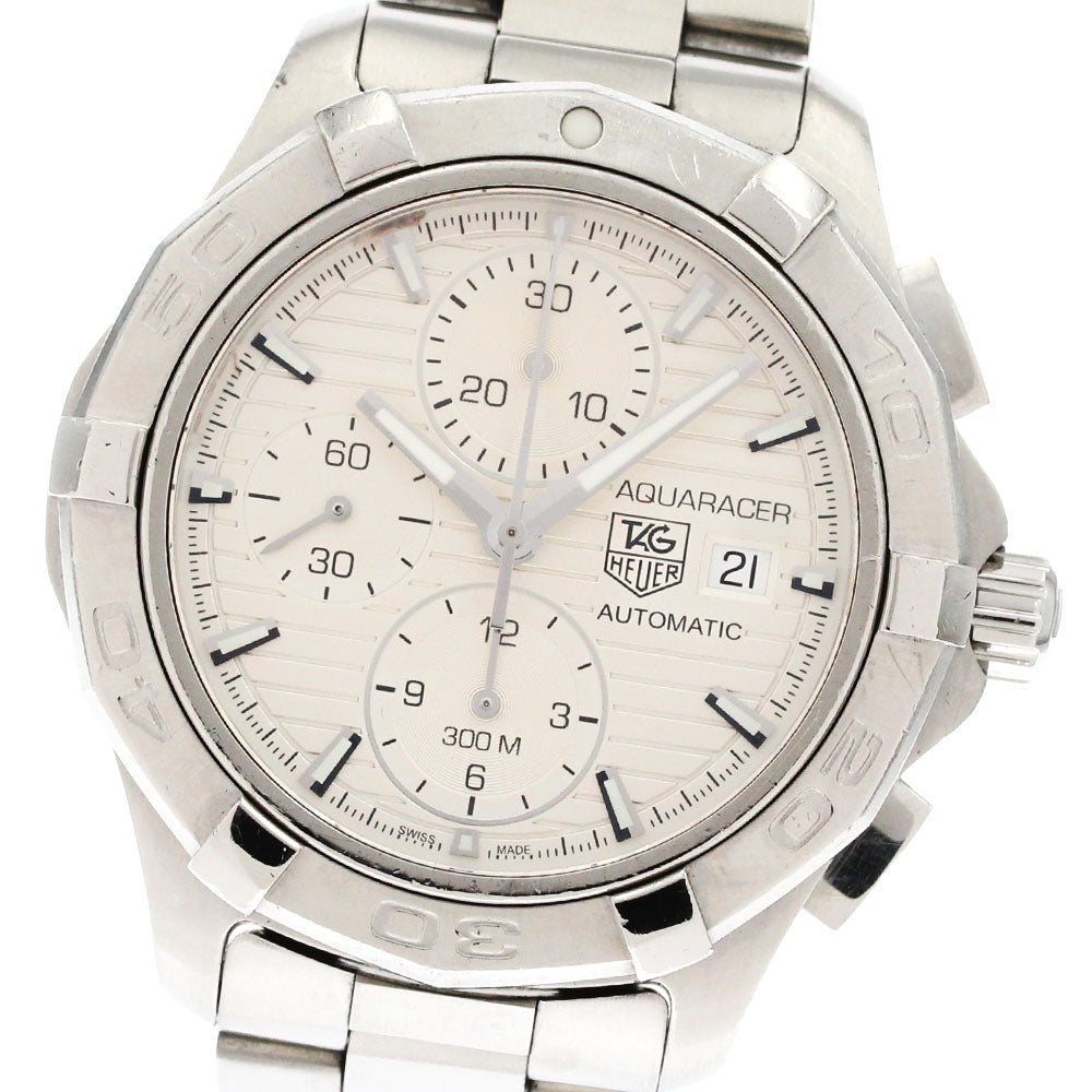 TAG HEUER Aqua racer CAP2111 Date Chronograph Silver Dial Automatic Men's_871373
