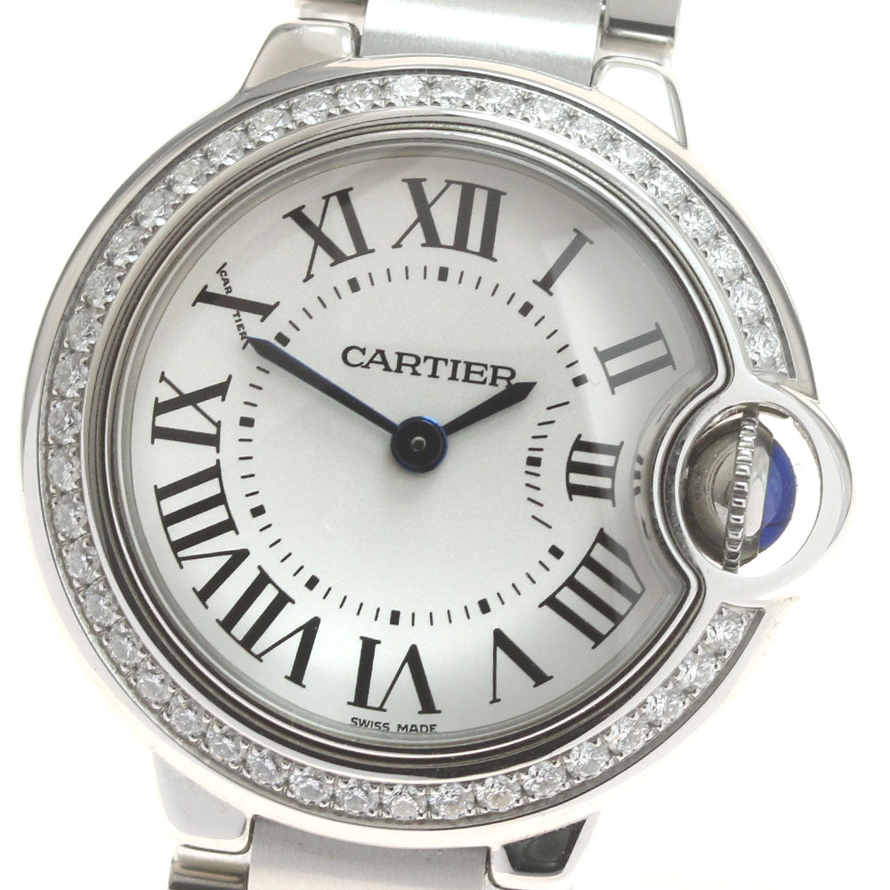 CARTIER Baron blue SM Silver Dial Quartz Ladies Watch_871377