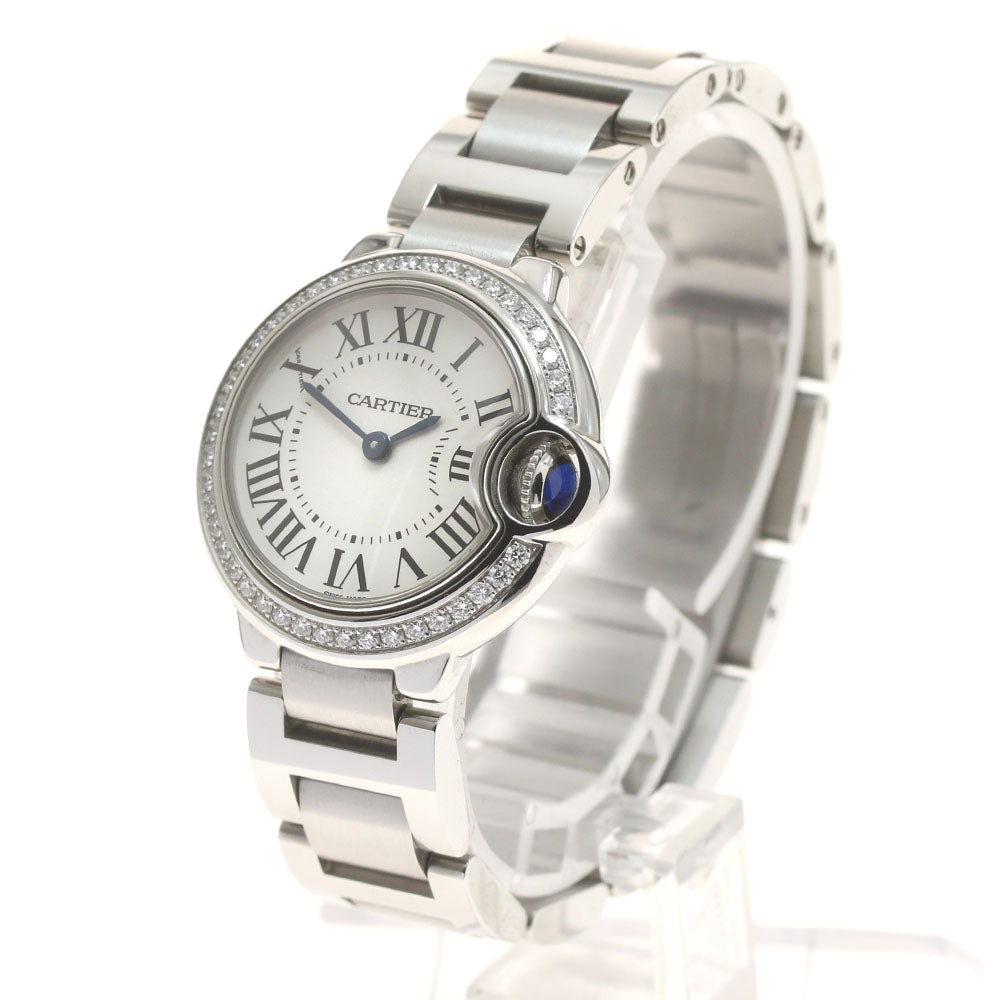 CARTIER Baron blue SM Silver Dial Quartz Ladies Watch_871377