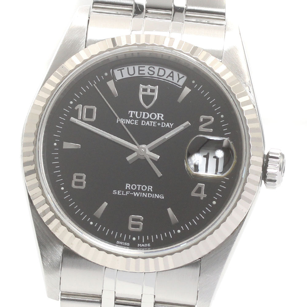 TUDOR Prince Date Day 76214 WG bezel Black Dial Automatic Men's Watch_871459