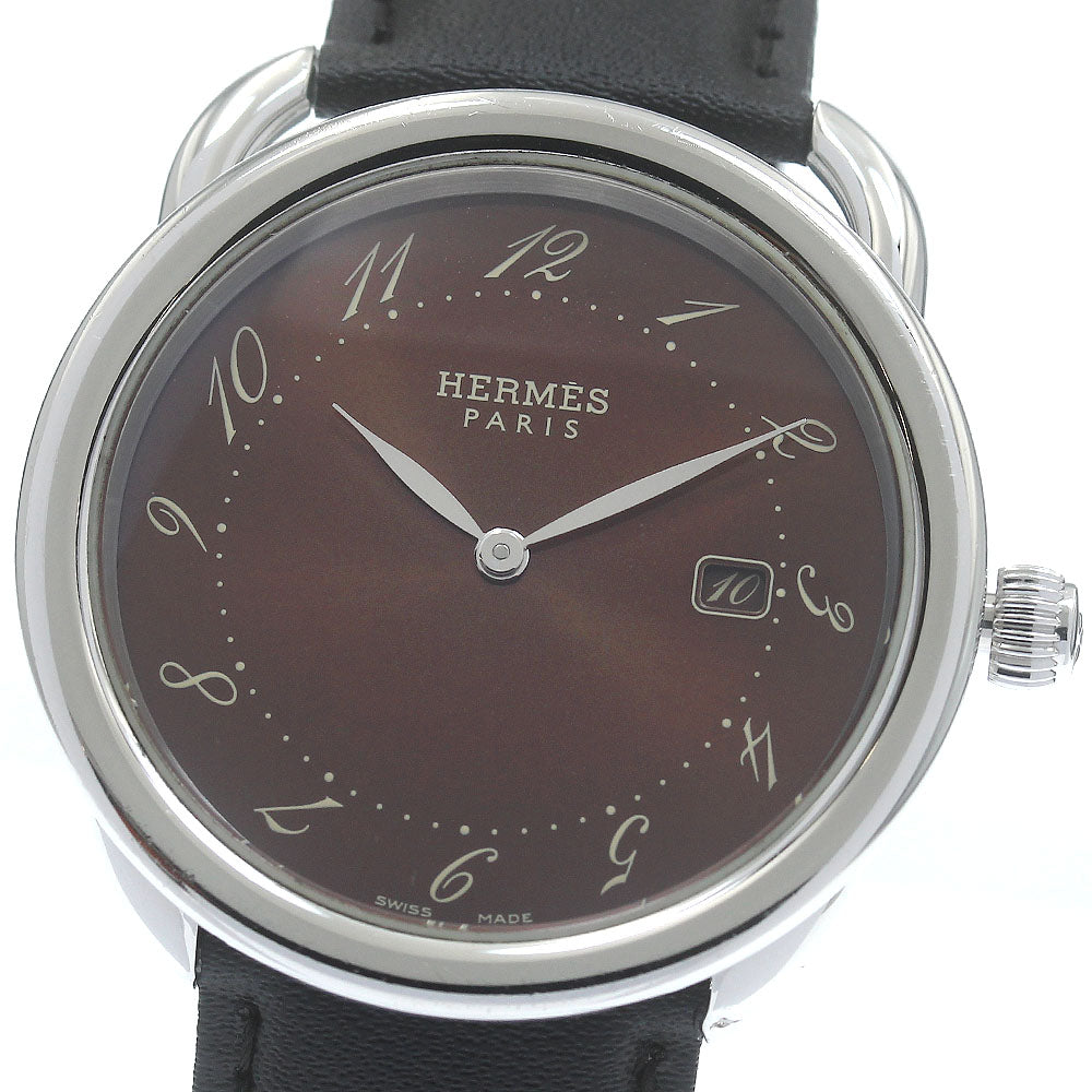 HERMES Arceau AR5.710 Date Brown Dial Quartz Men's Watch_871461