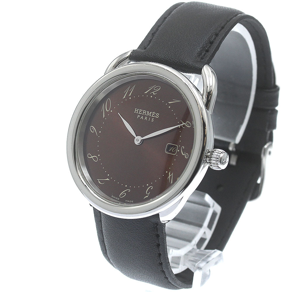 HERMES Arceau AR5.710 Date Brown Dial Quartz Men's Watch_871461