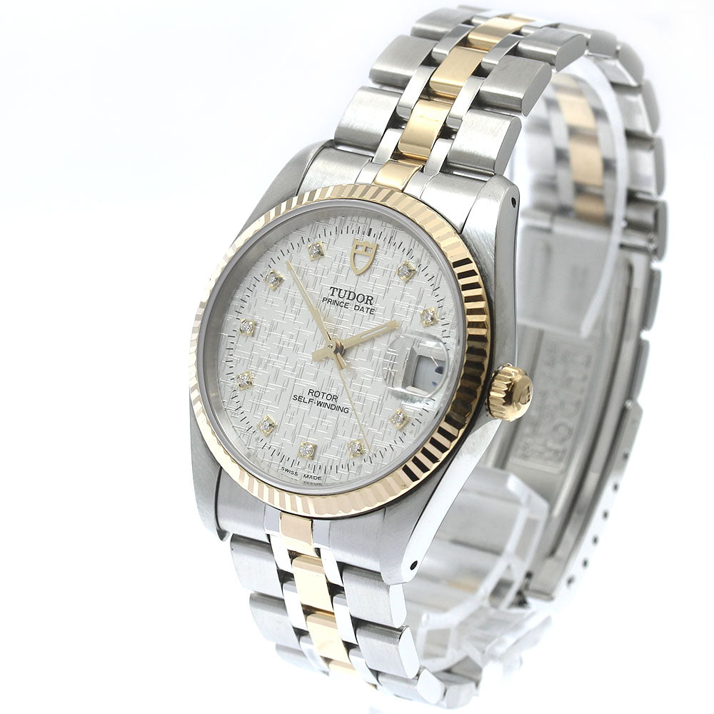 TUDOR Prince Date 74033 10P diamond Silver Dial Automatic Men's Watch_871465