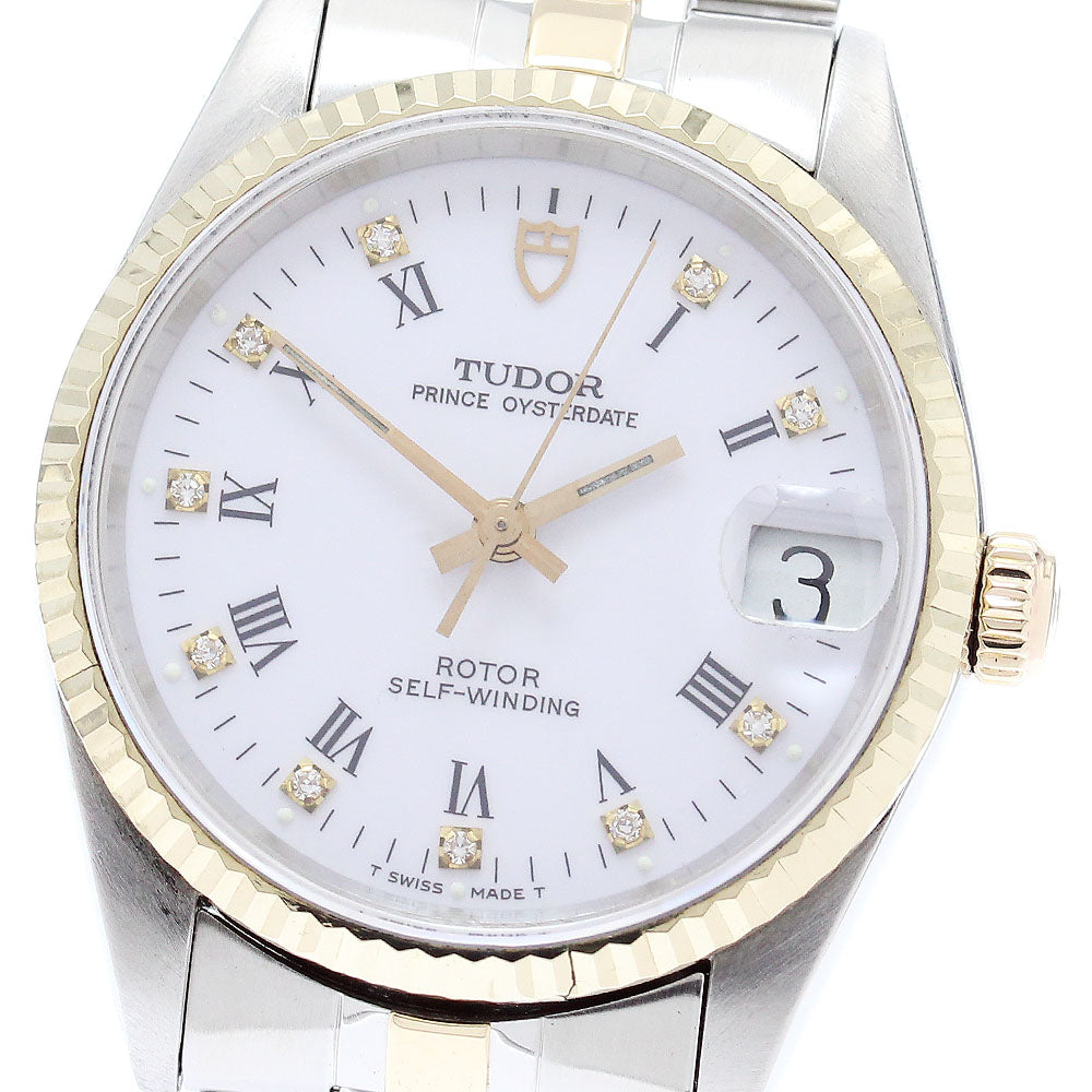 TUDOR Prince Oyster Date 72033 10P Diamond YG2 Tone cal.2824-2 white Dial Automatic Boy's Watch_871474