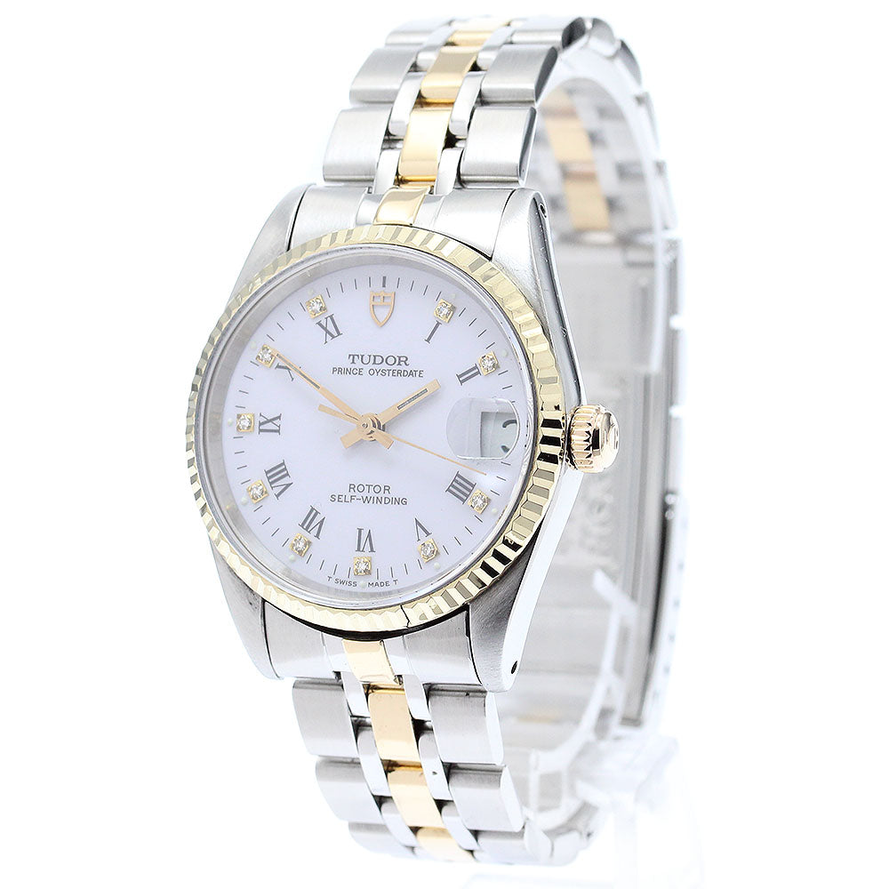 TUDOR Prince Oyster Date 72033 10P Diamond YG2 Tone cal.2824-2 white Dial Automatic Boy's Watch_871474