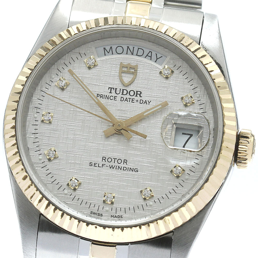 TUDOR Prince Date Day 76213 YG 2tone 10P diamond Automatic Men's Watch_871475