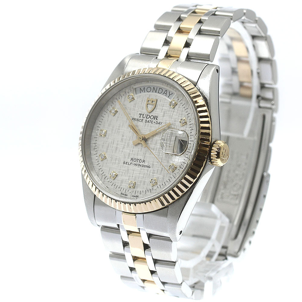 TUDOR Prince Date Day 76213 YG 2tone 10P diamond Automatic Men's Watch_871475