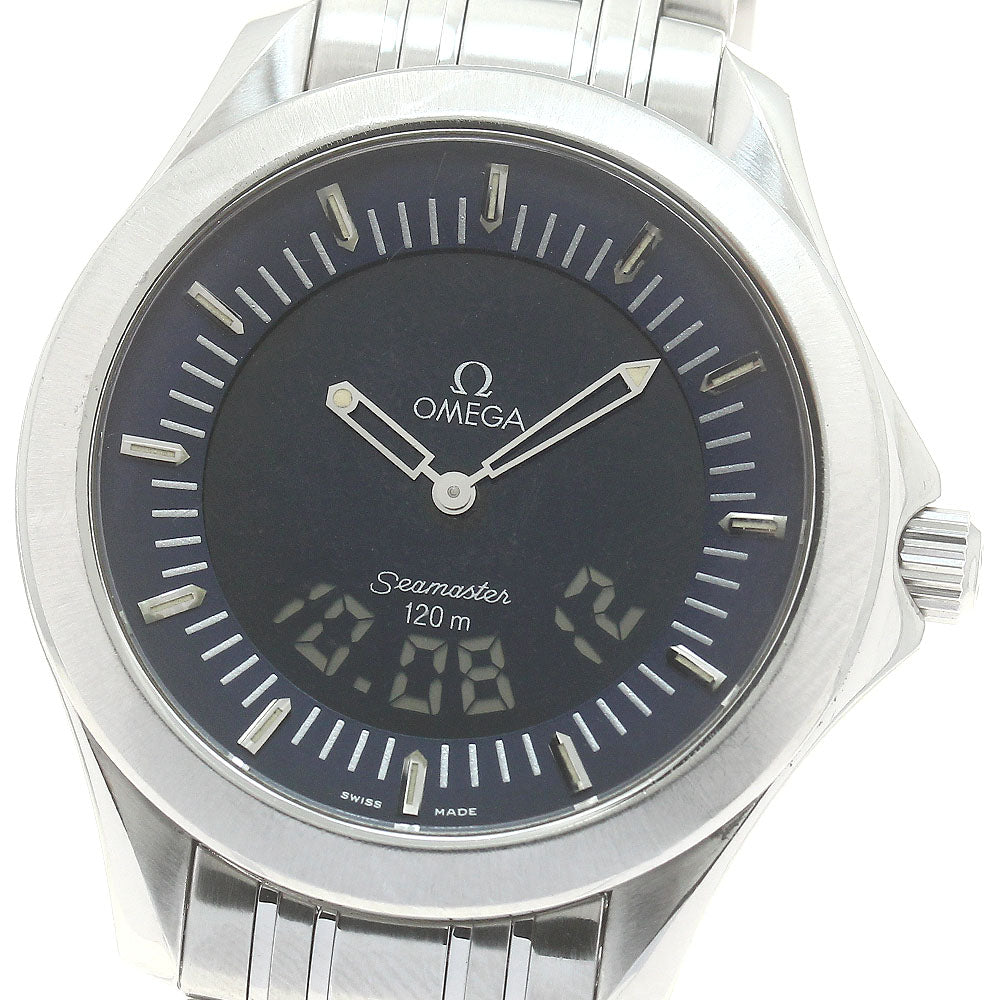 OMEGA Seamaster120 Multi Function 2521.81 Navy Dial Quartz Men's Watch_871508