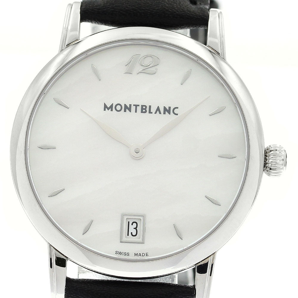MONTBLANC 7246 Date White shell Dial Quartz Men's Watch_871518