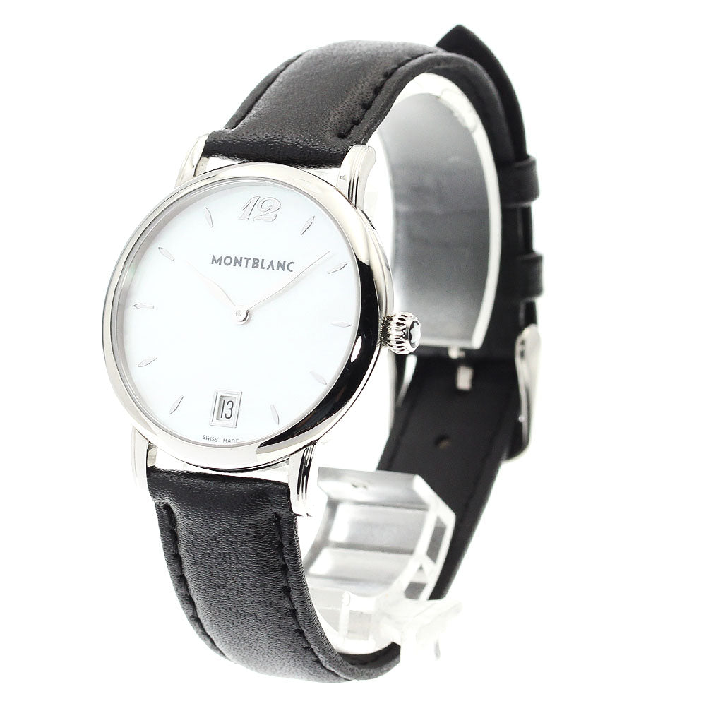 MONTBLANC 7246 Date White shell Dial Quartz Men's Watch_871518