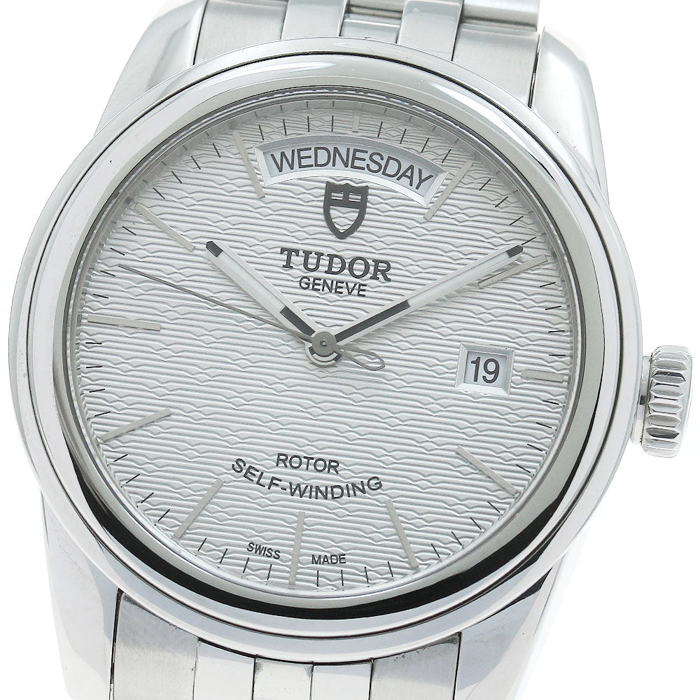 TUDOR Glamour 56000 Date day Silver Dial Automatic Men's Watch_871526