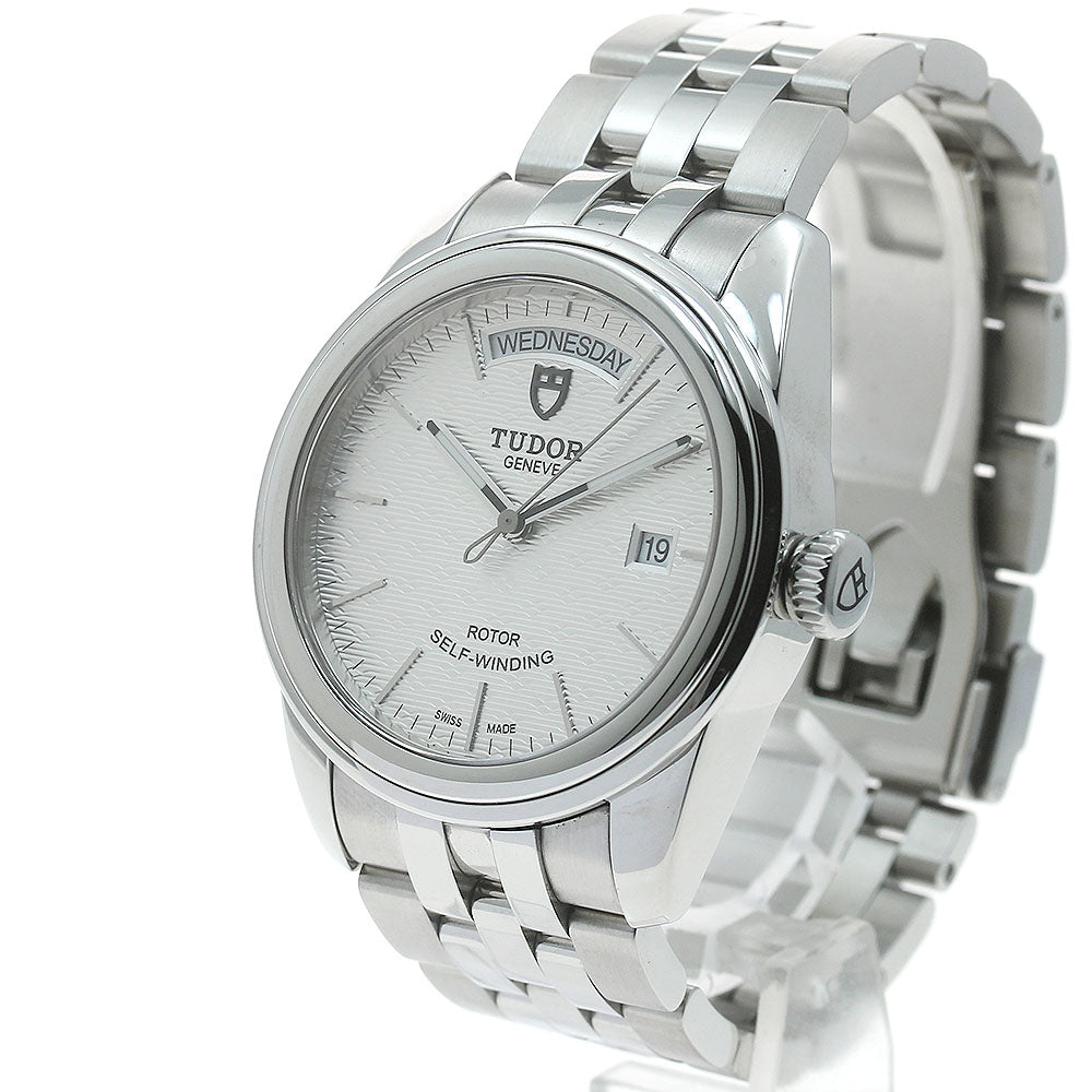 TUDOR Glamour 56000 Date day Silver Dial Automatic Men's Watch_871526