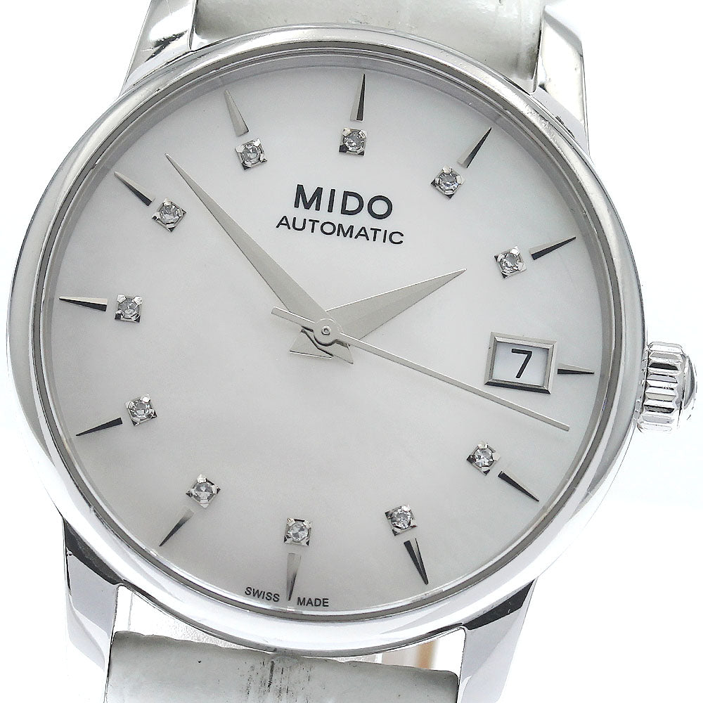 MIDO Baroncelli M007207A 11P diamond White shell Dial Automatic Ladies Watch_871538