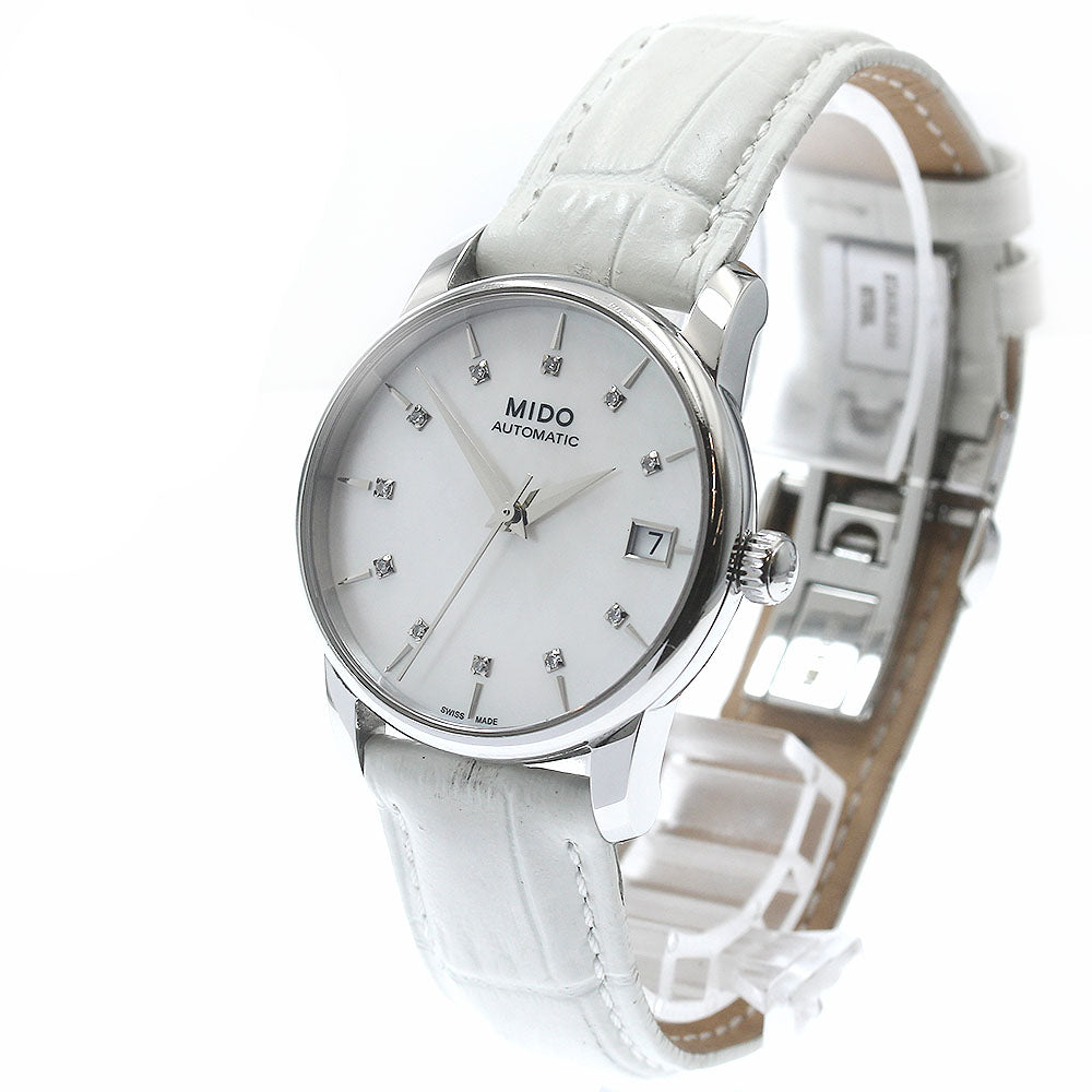 MIDO Baroncelli M007207A 11P diamond White shell Dial Automatic Ladies Watch_871538