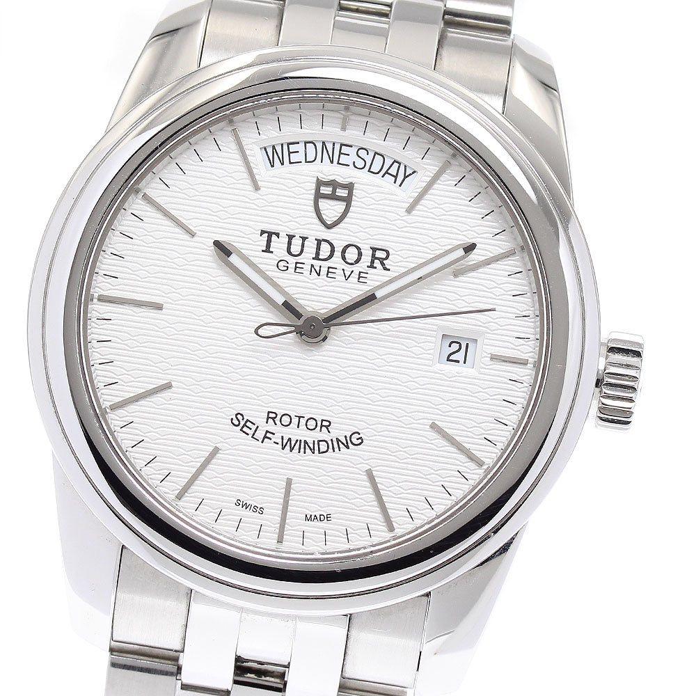 TUDOR Glamour 56000 Date day white Dial Automatic Men's Watch_871547