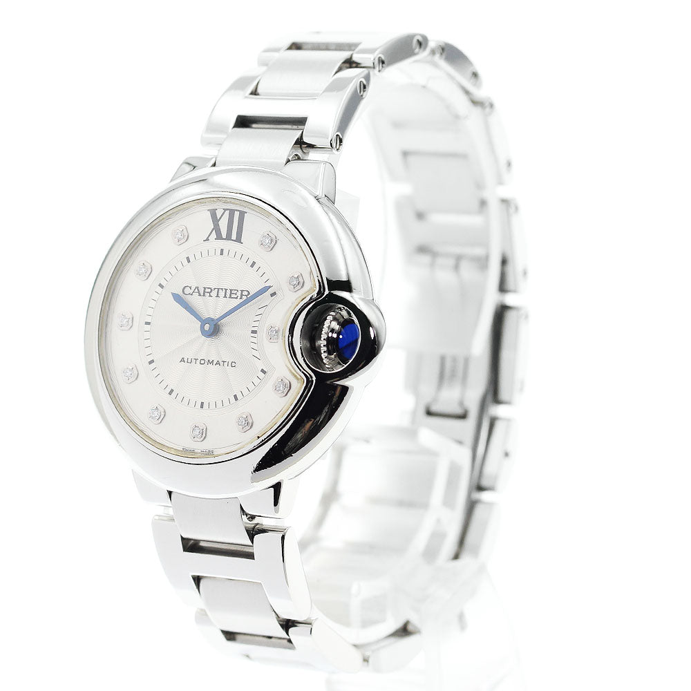 CARTIER Baron Blue 33MM WE902074 11P diamond Automatic Ladies Watch_871571