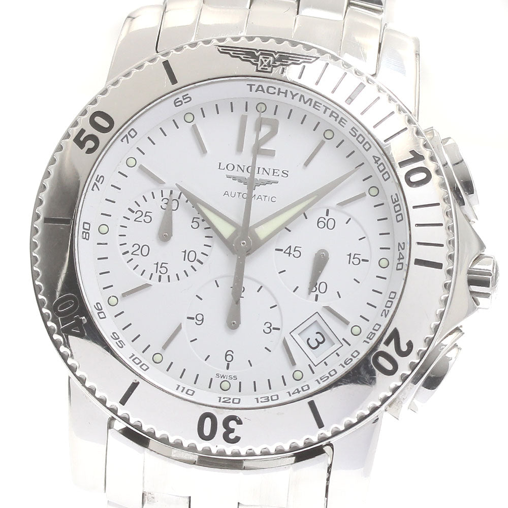 LONGINES Admiral L3.621.4 Chronograph Date White Dial Automatic Men's _871576