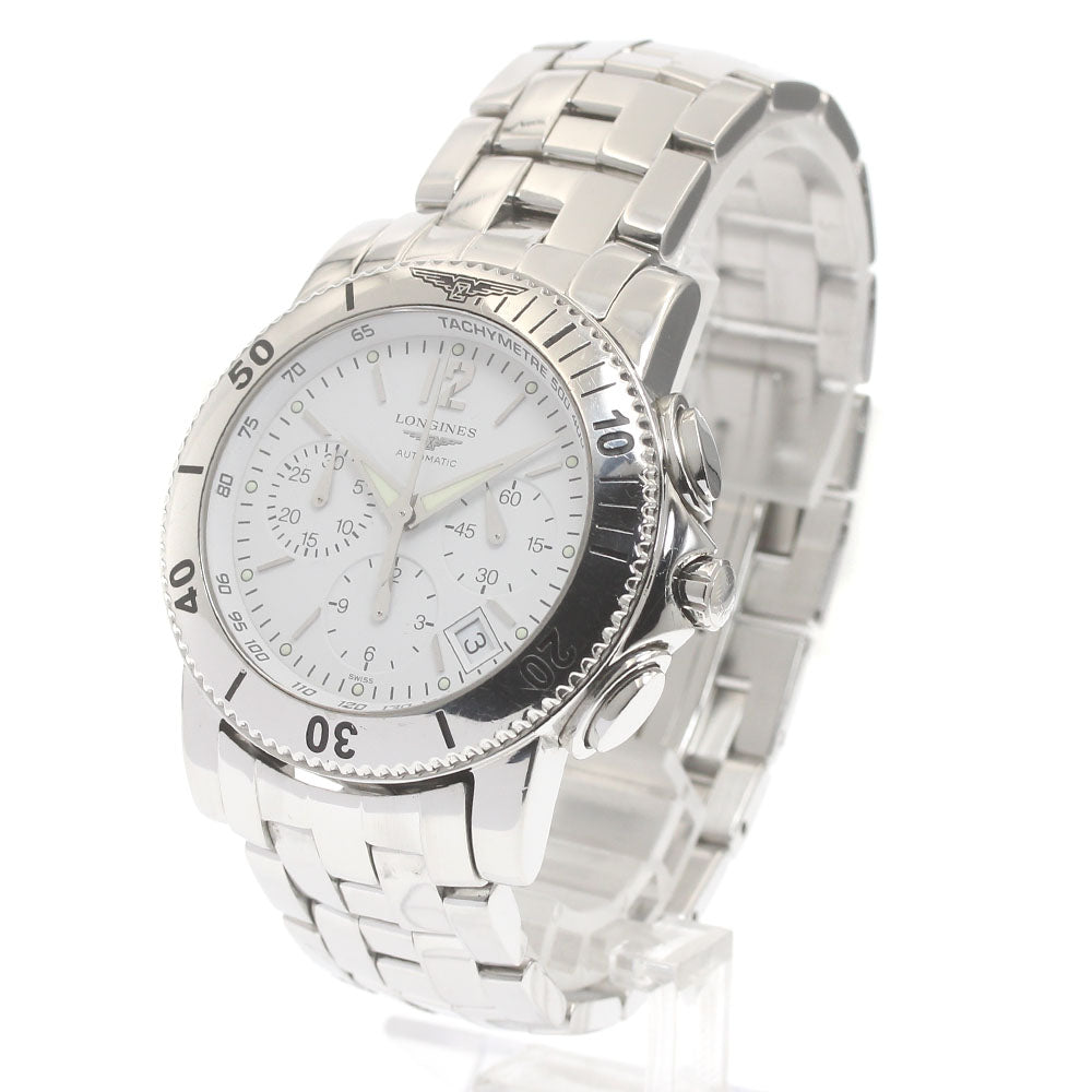 LONGINES Admiral L3.621.4 Chronograph Date White Dial Automatic Men's _871576