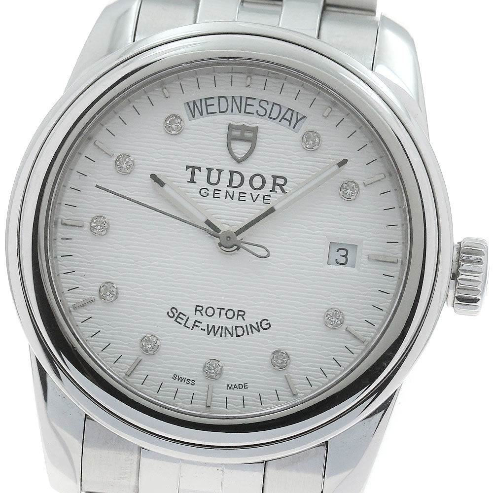 TUDOR Glamour 56000 Date Day 10P Diamond White Dial Automatic Men's Watch_871597