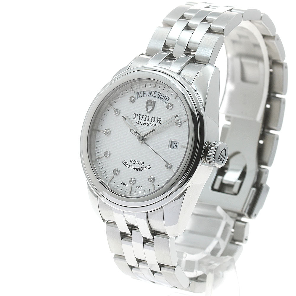 TUDOR Glamour 56000 Date Day 10P Diamond White Dial Automatic Men's Watch_871597