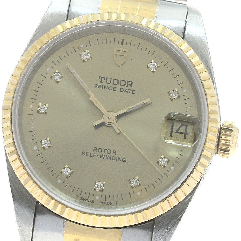 TUDOR Prince Date 72033 10P diamond cal.2824-2 gold Dial Automatic Boy's_871638