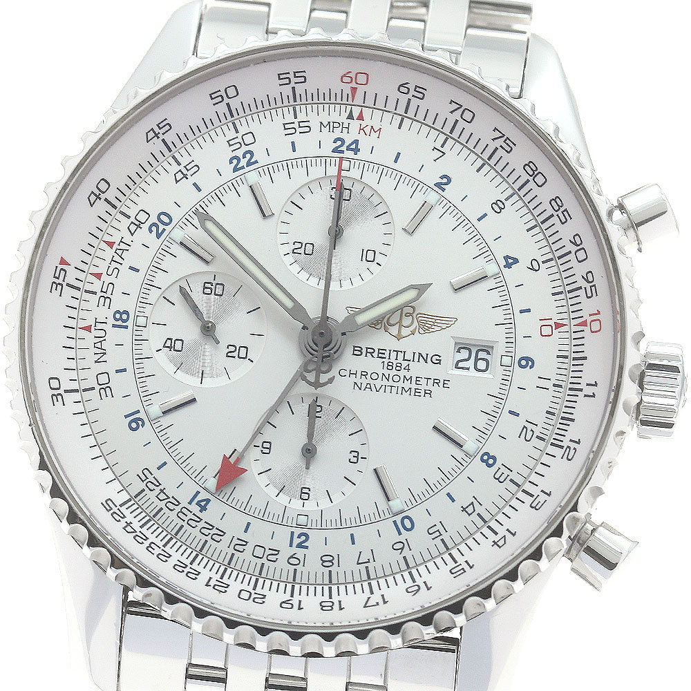 BREITLING Navitimer World A24322 Chronograph Silver Dial Automatic Men's_871645