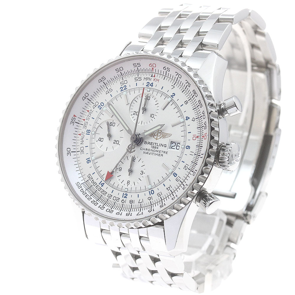 BREITLING Navitimer World A24322 Chronograph Silver Dial Automatic Men's_871645