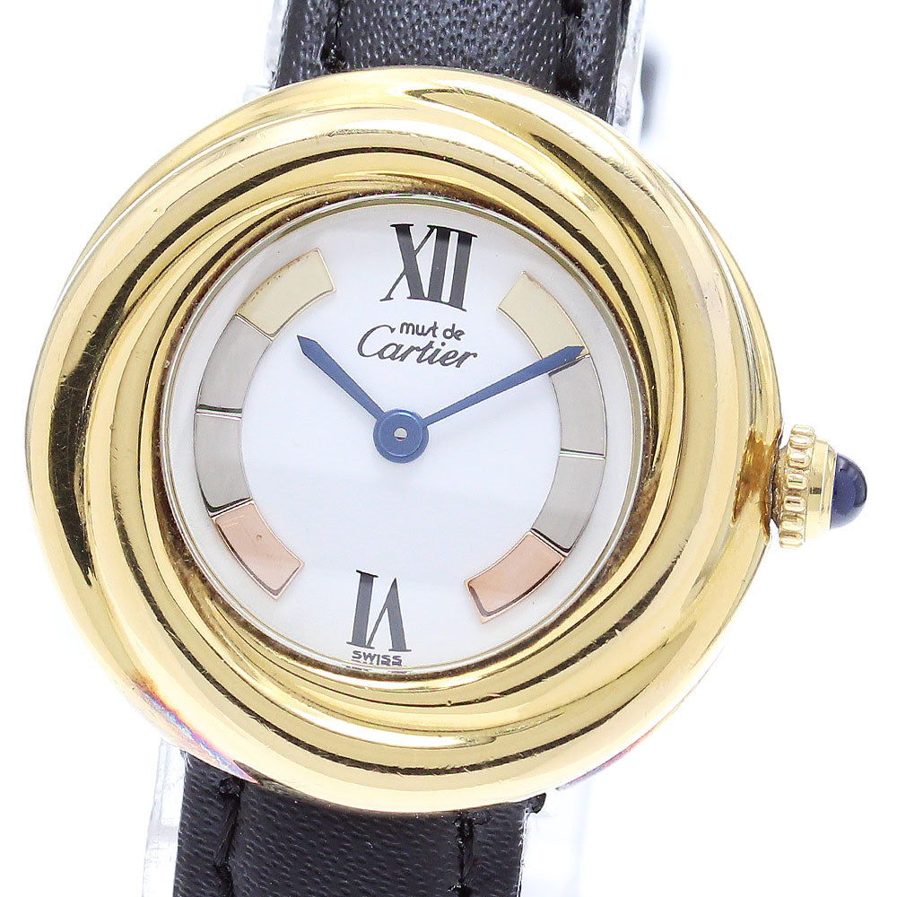 CARTIER Must Trinity W1010644 Vermeil Silver / Gold Dial QZ Ladies Watch_871654
