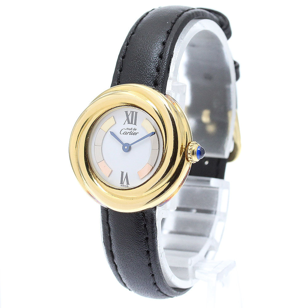 CARTIER Must Trinity W1010644 Vermeil Silver / Gold Dial QZ Ladies Watch_871654