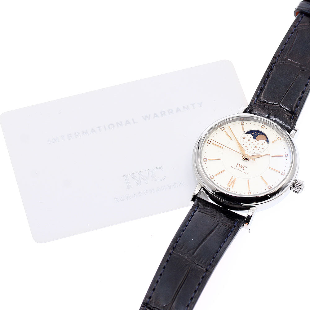 IWC SCHAFFHAUSEN Portofino IW459011 Moon Phase 12P Diamond Silver Dial Automatic Men's Watch_871661