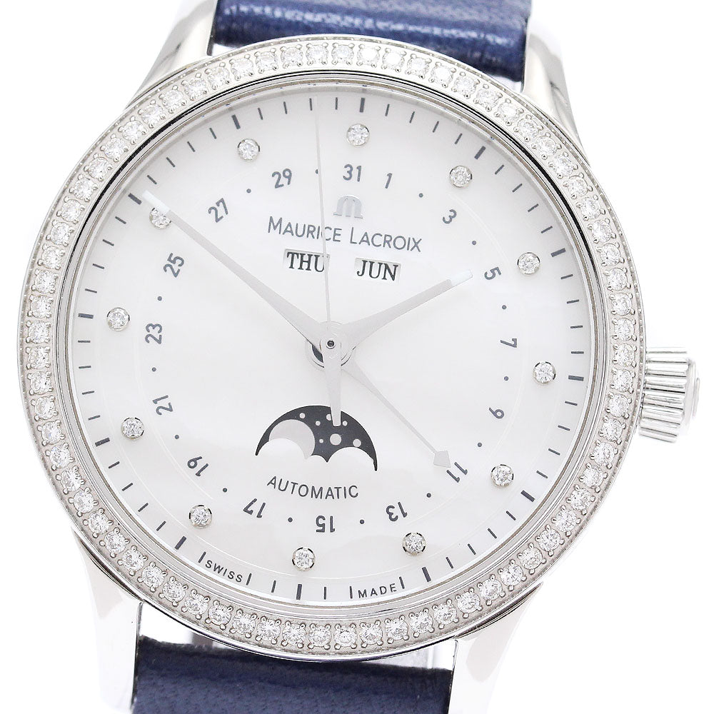 MAURICE LACROIX Les Classics LC6078 Moon Phase Diamond Bezel 12P Diamond White shell Dial Automatic Men's Watch_871662